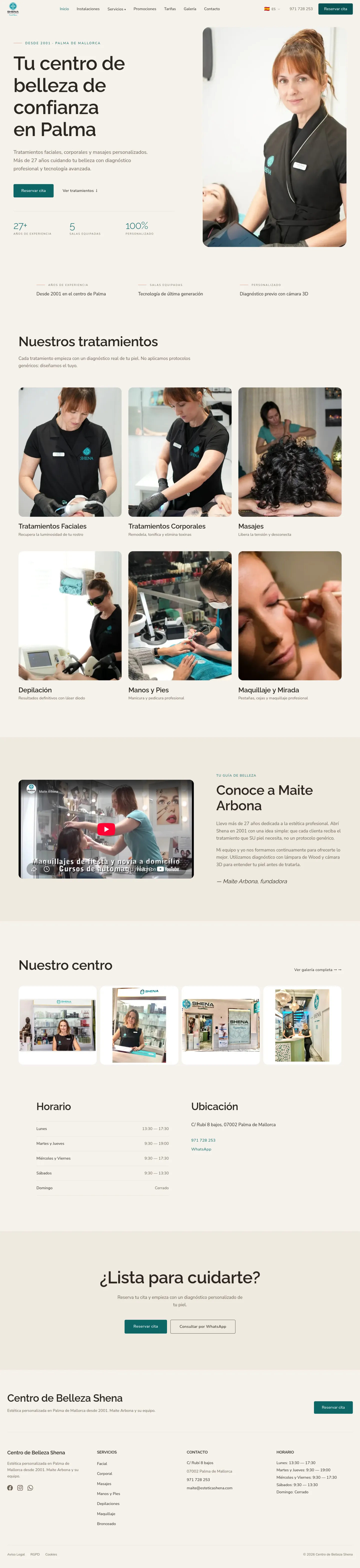El sitio web que construimos para Estetica Shena